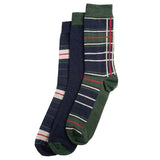 Barbour Mens Socks 3 Pack Tartan Gift Set Evergreen
