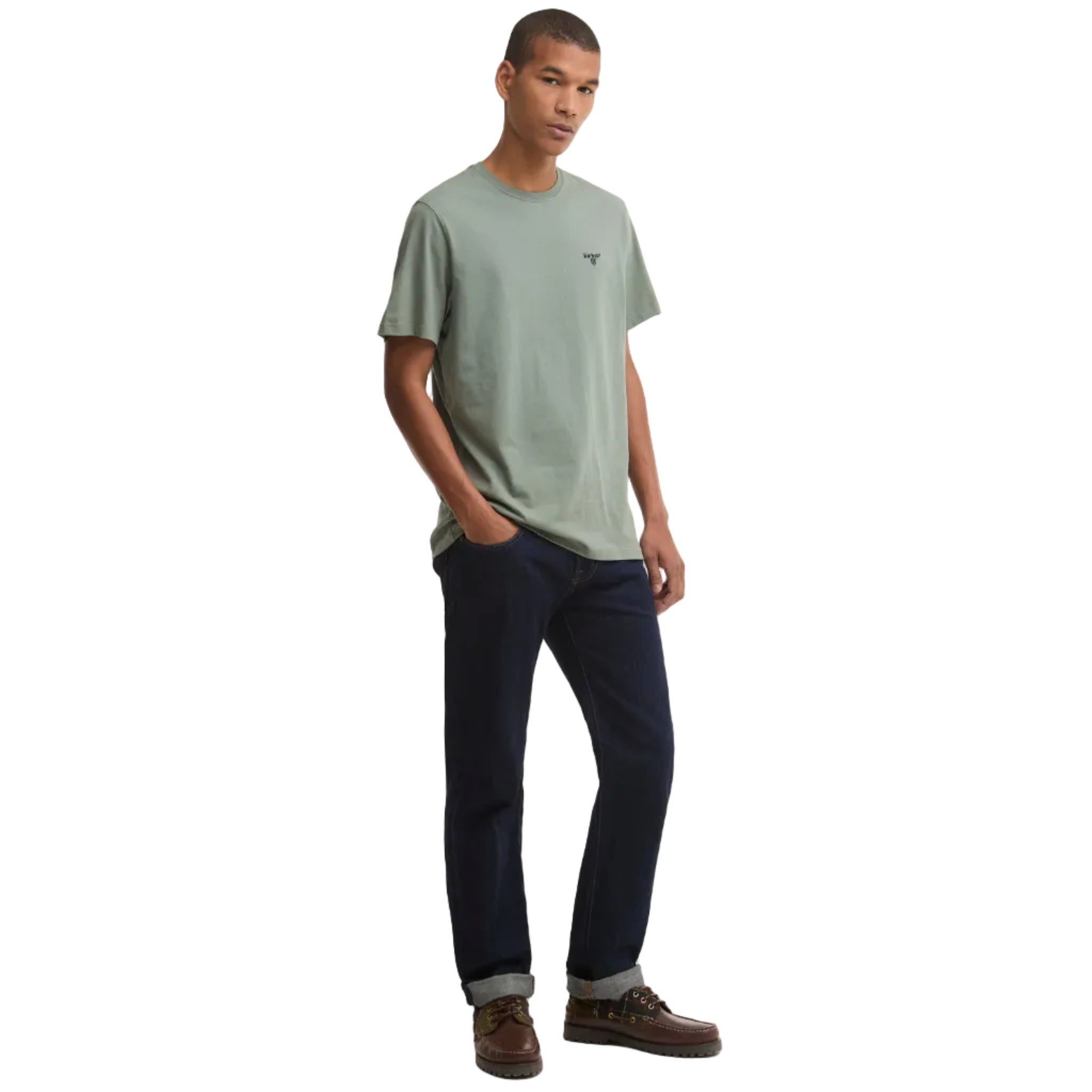 Barbour Mens T-Shirt Essential Sports Agave Green