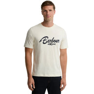 Barbour Mens T-Shirt Hook Relaxed Graphic Whisper White