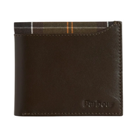 Barbour Mens Wallet Brodick Leather/Tartan Billfold Brown/Classic Tartan