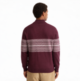 Barbour Millwood Fairisle Half Zip Jumper Burgundy