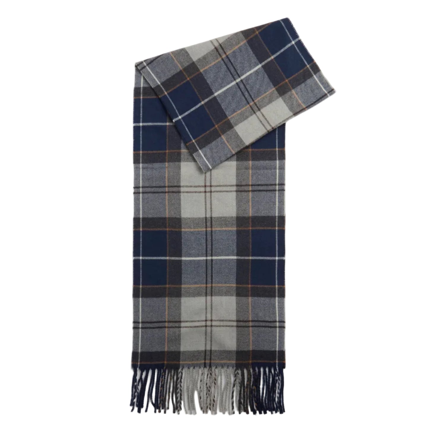Barbour Unisex Scarf Galingale Tartan Grey Midnight Tartan