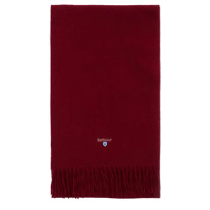 Barbour Unisex Scarf Plain Lambswool Biking Red