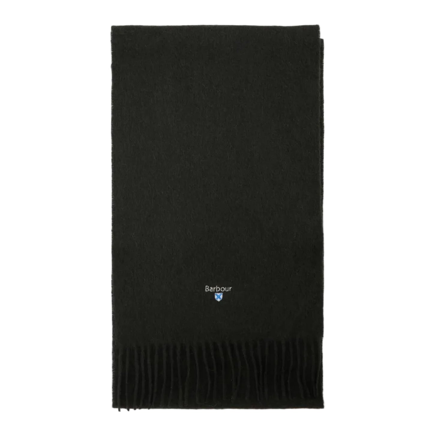 Barbour Unisex Scarf Plain Lambswool Forest Green