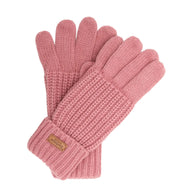Barbour Womens Gloves Saltburn Knitted Dusty Pink