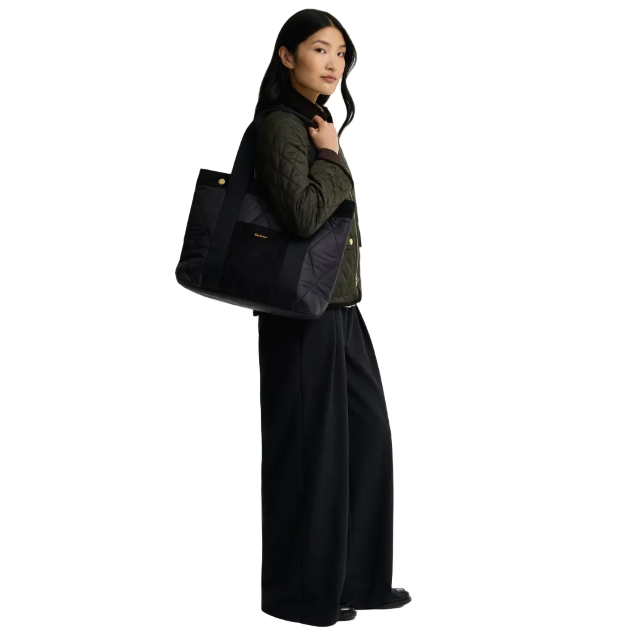 Barbour Womens Tote Bag Healy Black/Ancient