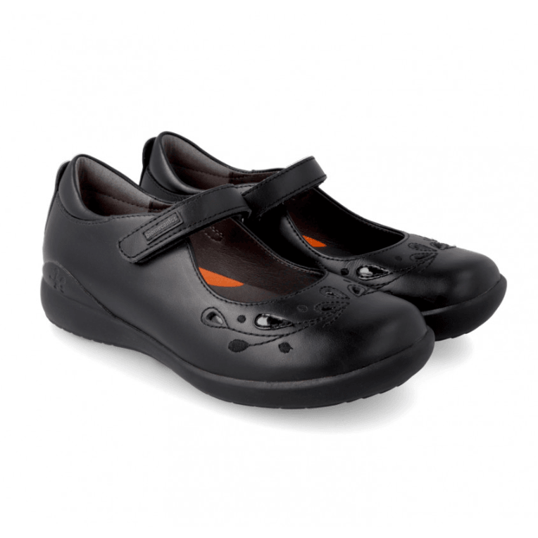 Biomecanics Girls School Shoe 221280-A Black Leather - Donaghys