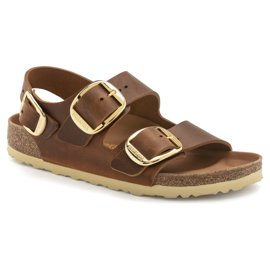 Birkenstock Womens Sandal Milano Big Buckle Cognac