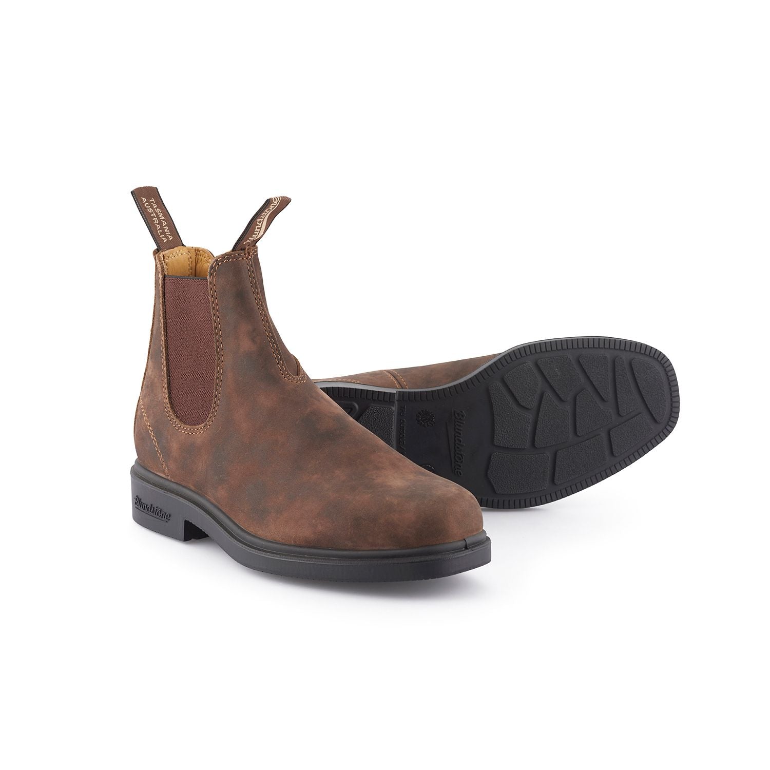 Blundstone women's brown leather Chelsea boot with elasticated
