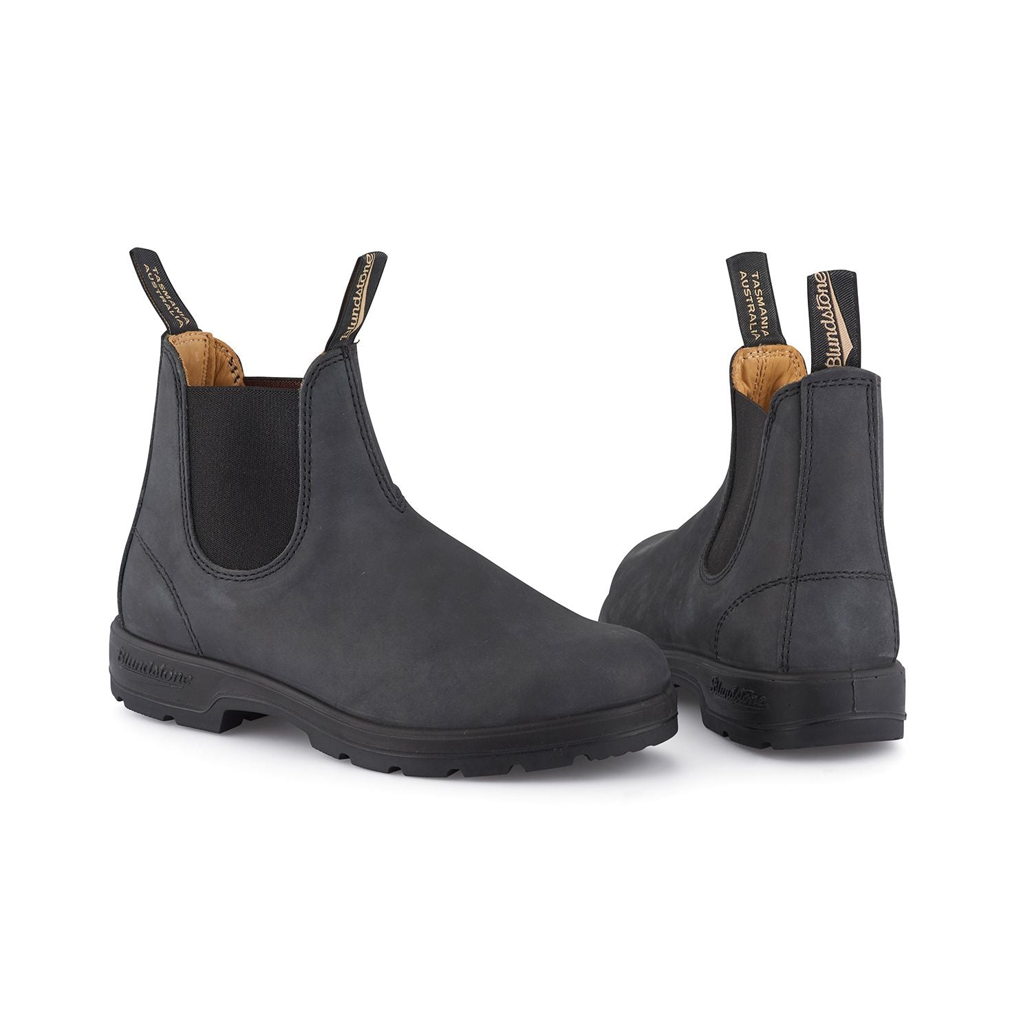 Blundstone women's black leather Chelsea boot with elasticated