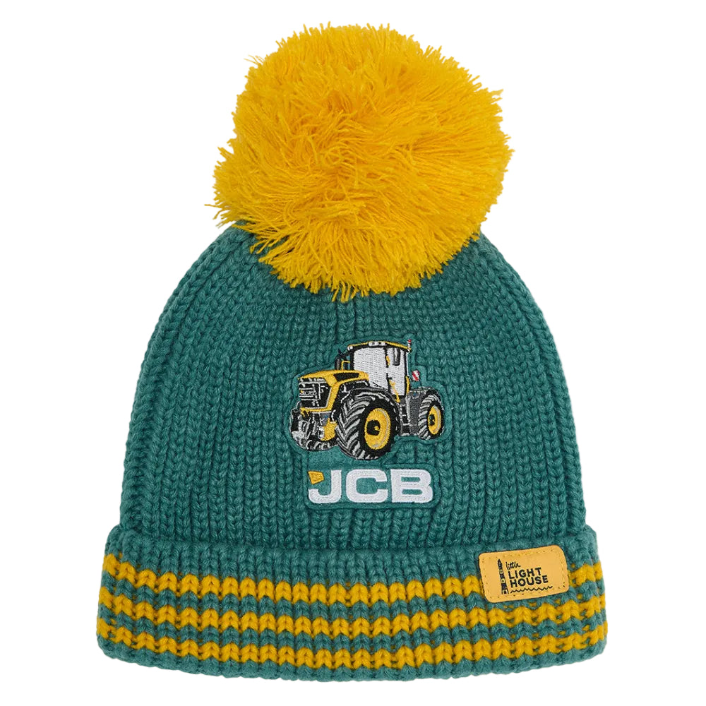 Lighthouse Bobbie boys' JCB print bobble hat