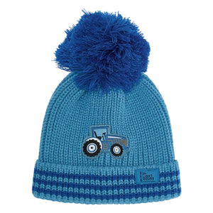 Lighthouse Boys Bobble Hat Blue Tractor