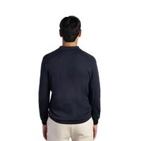 Boston Men's Long Sleeve Kitted Polo Shirt 83.406 425 Navy