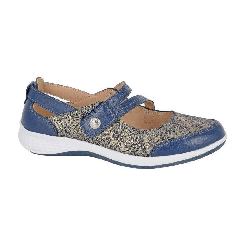 Boulevard Womens Shoe EEE Fit Sparkle Print Navy