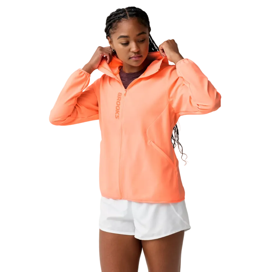 Brooks Canopy women's cyber peach lightweight running jacket