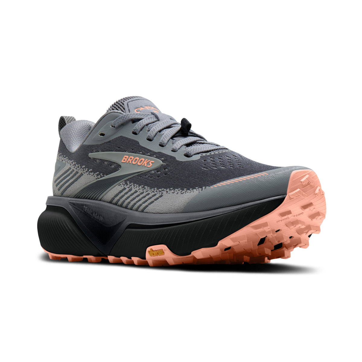 Brooks Cascadia 20 women's grey and peach trail running shoes