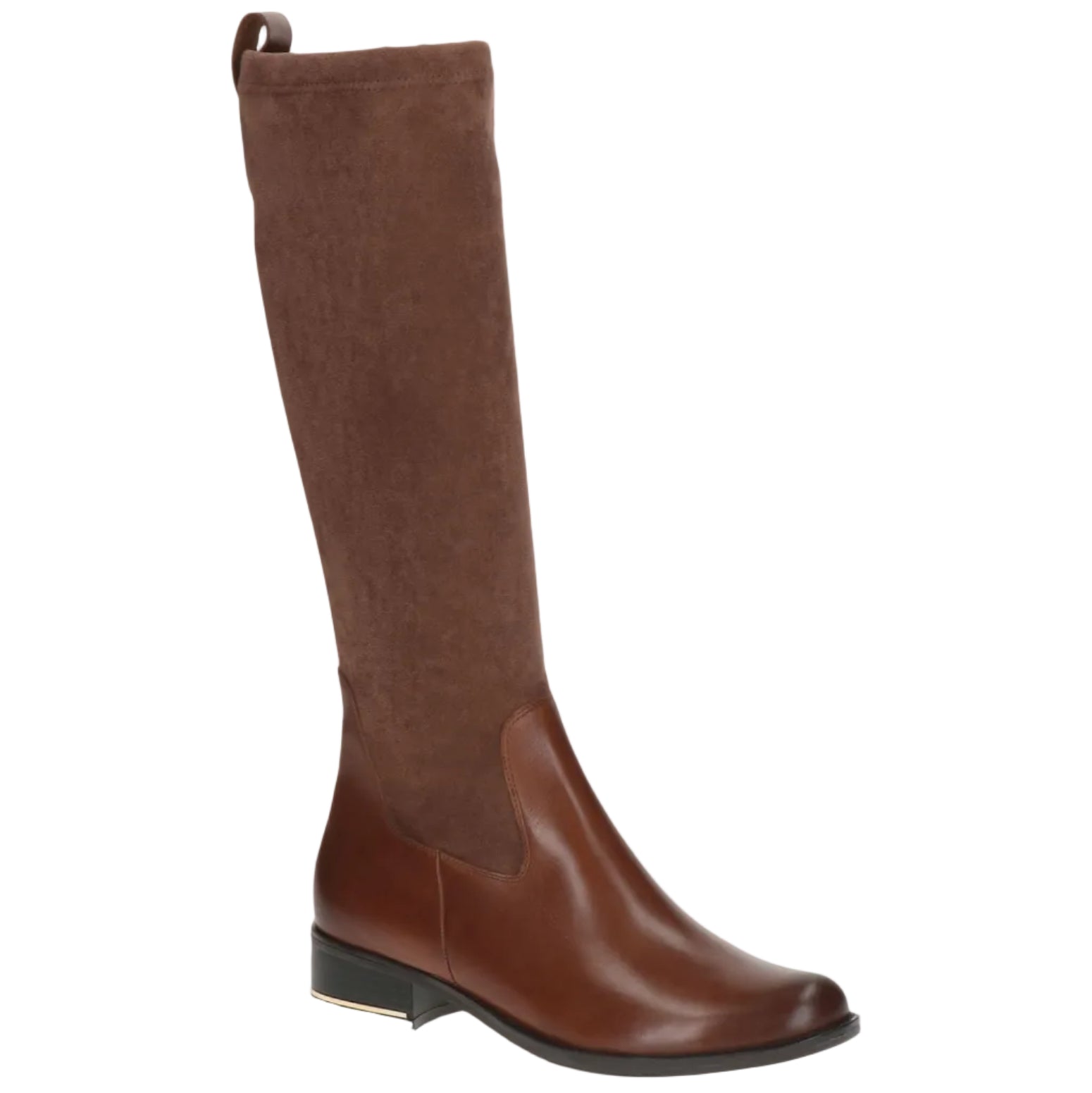 Caprice women's cognac leather boot with zip