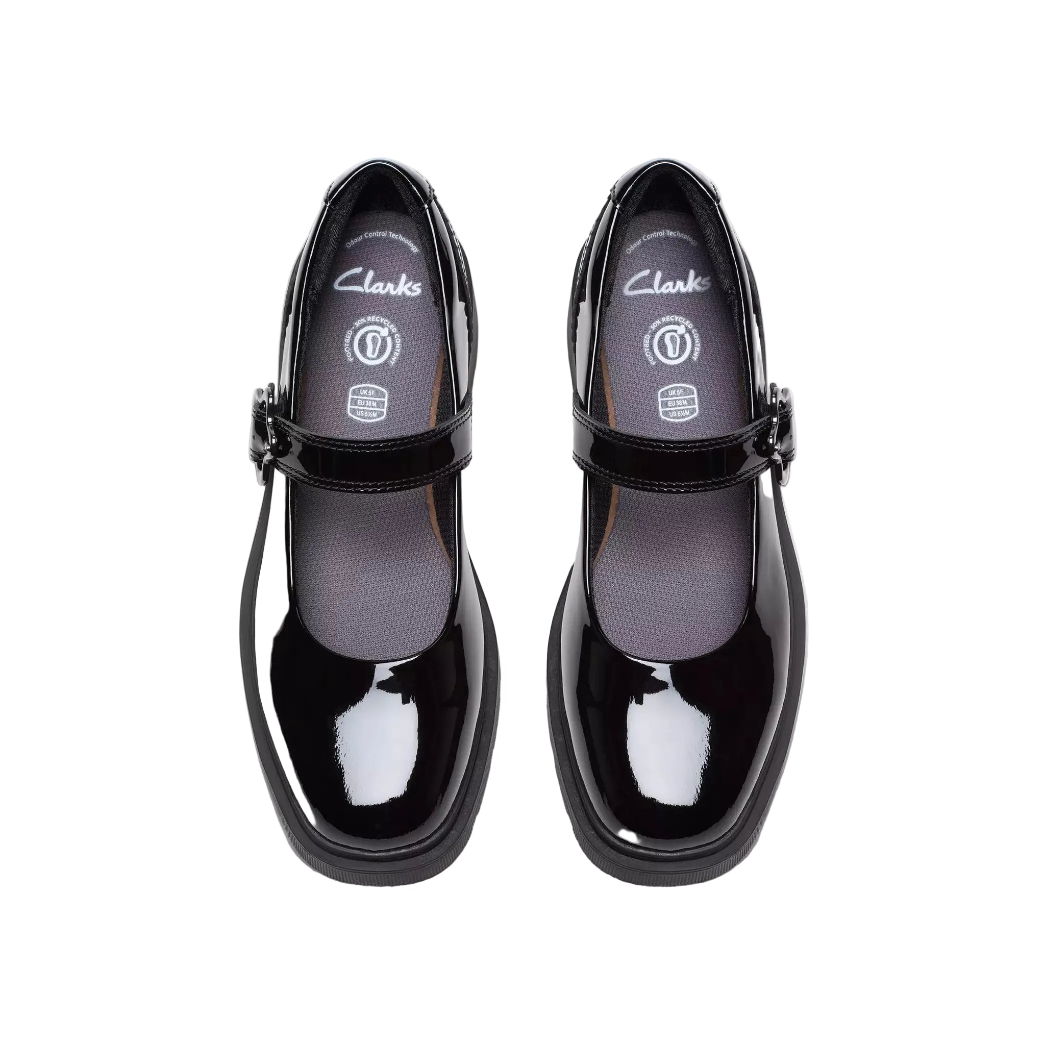 Clarks Girls School Shoe Eris Jane Y Black Patent