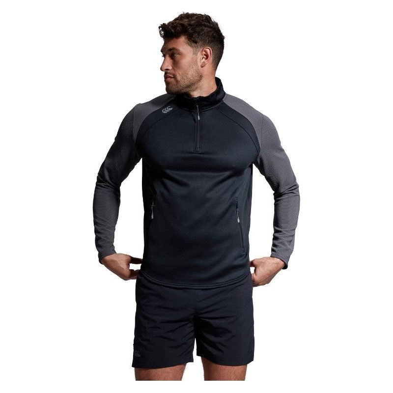 Canterbury Mens Elite 1/4 Zip Top Black
