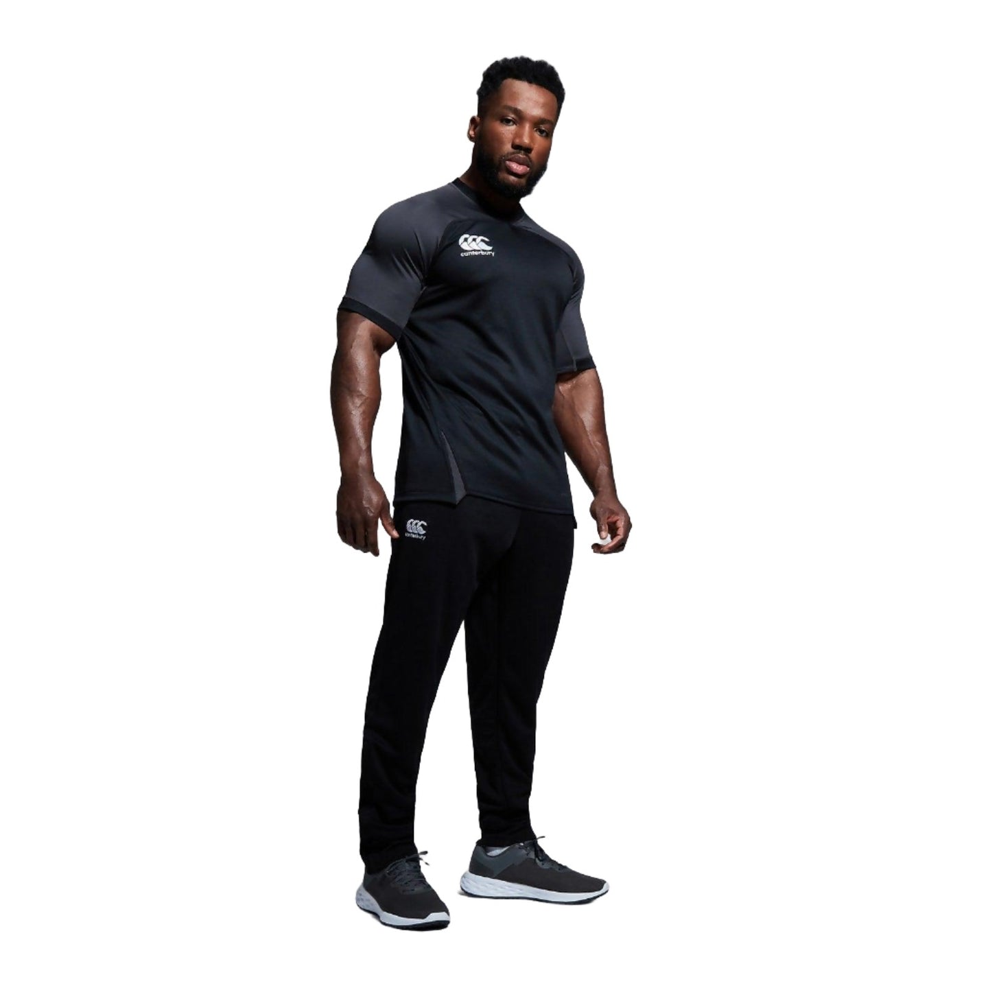 Canterbury Mens Stretch Tapered Poly Knit Pants Black - Donaghys