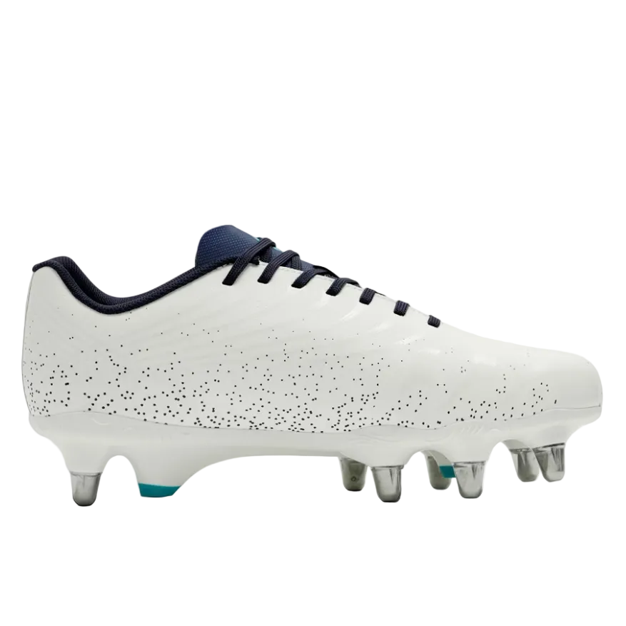 Canterbury white soft-ground rugby boot