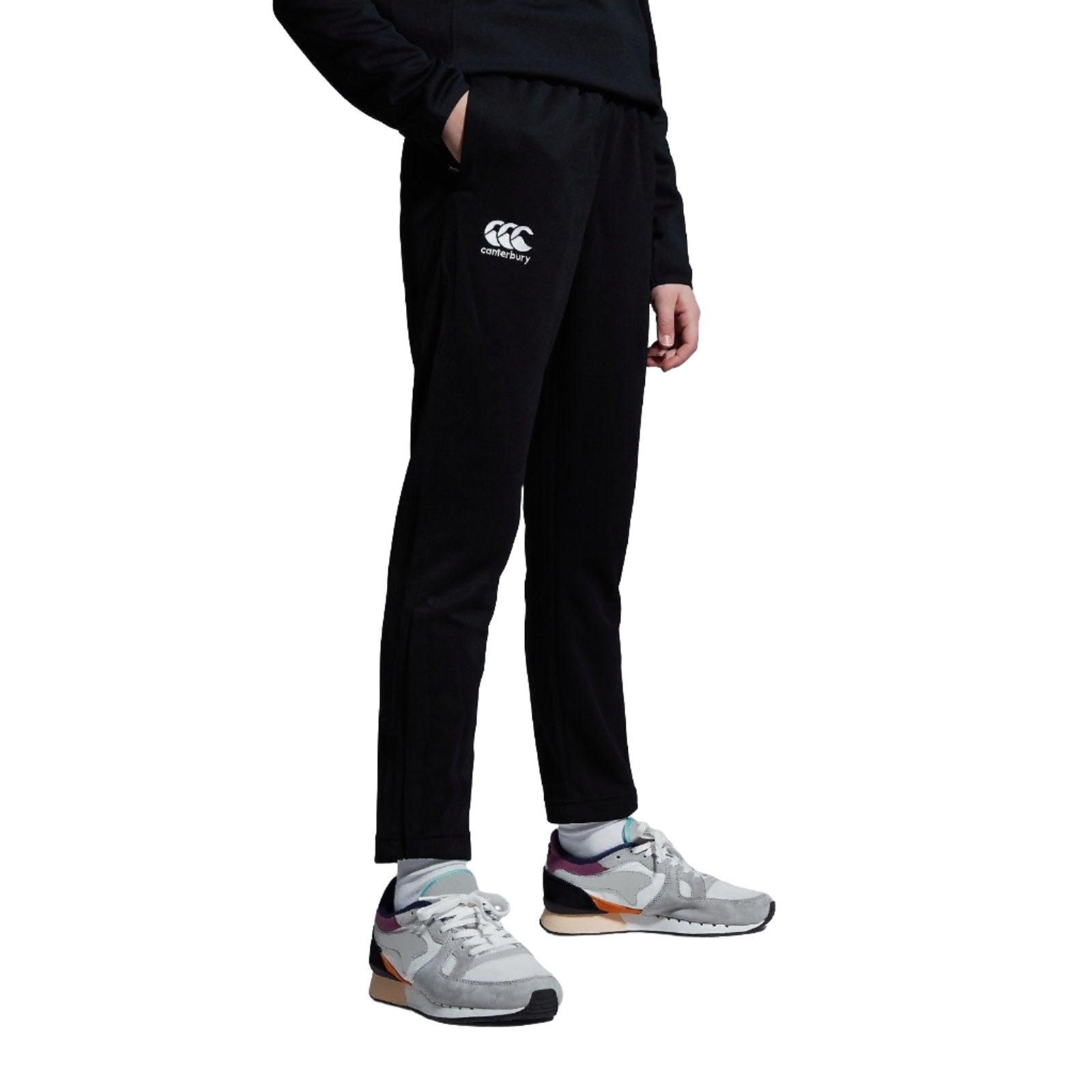 Canterbury Kids Stretch Tapered Poly Knit Black - Donaghys