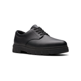 Clarks Boys School Shoe Lorcam Loop Y Black Leather