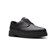 Clarks Boys School Shoe Lorcam Loop Y Black Leather