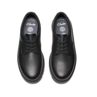 Clarks Boys School Shoe Lorcam Loop Y Black Leather