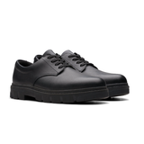 Clarks Boys School Shoe Lorcam Loop Y Black Leather