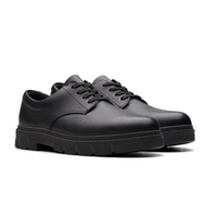 Clarks Boys School Shoe Lorcam Loop Y Black Leather