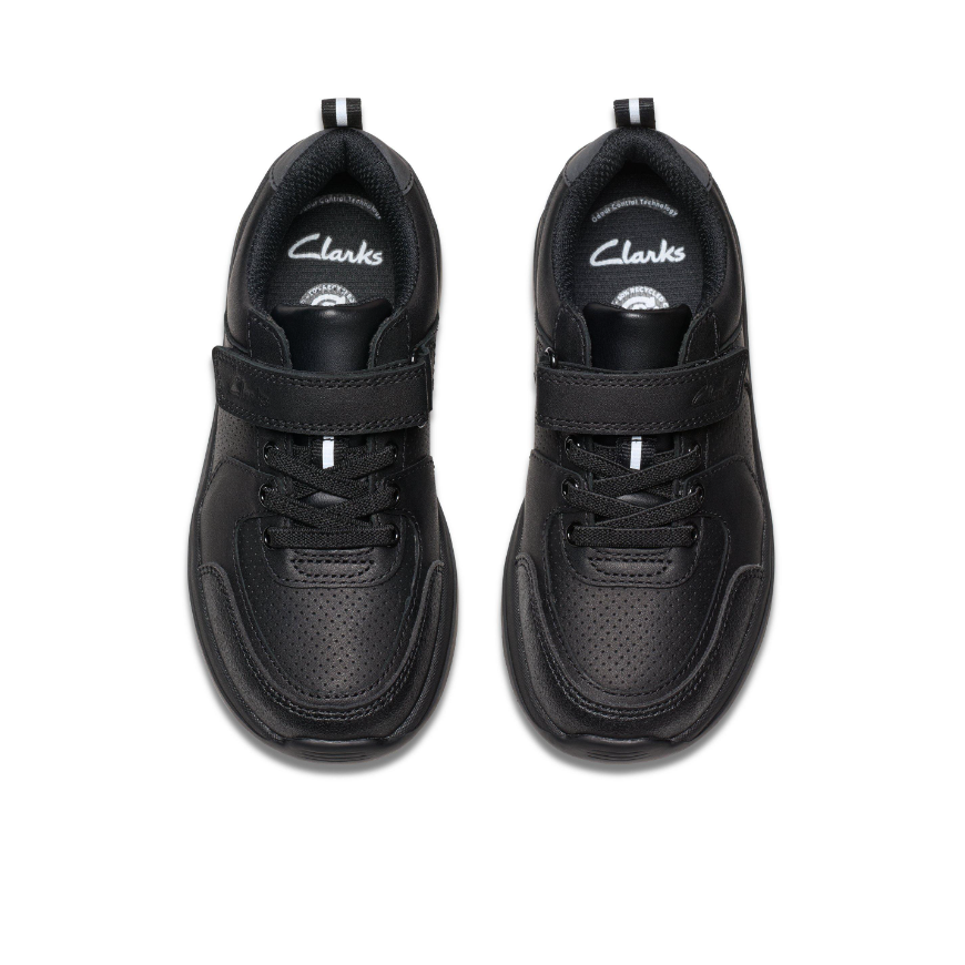 Clarks Boys Shoe Daze Bright K Black Leather