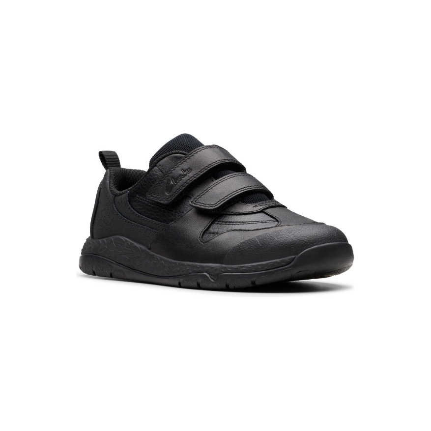 Clarks Boys School Shoe Steggy2 Pace K Black Leather