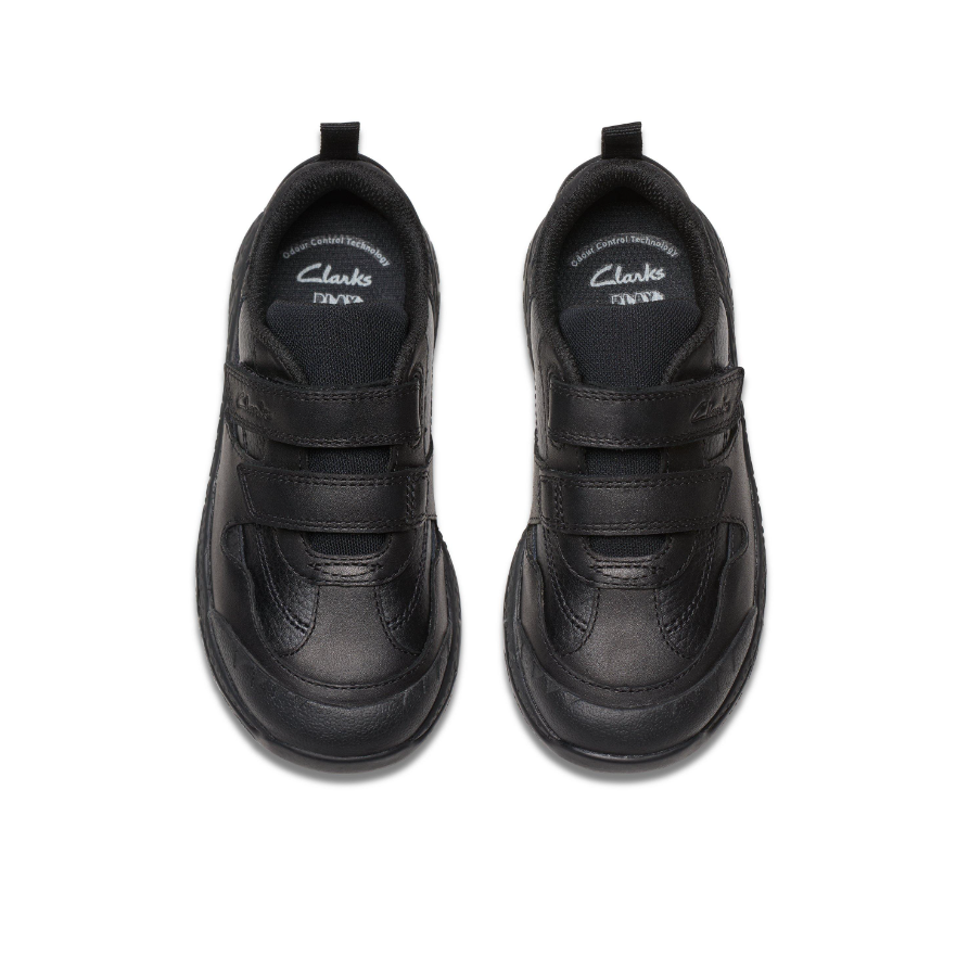 Clarks Boys School Shoe Steggy2 Pace K Black Leather