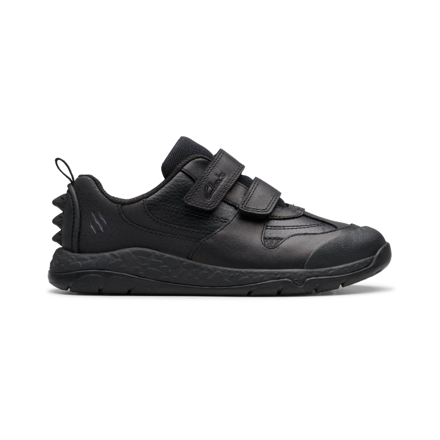 Clarks Boys Shoe Steggy 2 Pace K. Black Leather