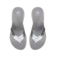 Clarks Womens Sandal Brinkley Sea Silver Synthetic