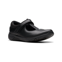 Clarks Relda Gem girls' black leather shoe