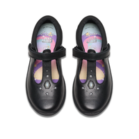 Clarks Relda Gem girls' black leather shoe