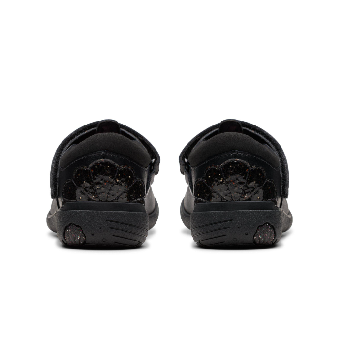 Clarks Relda Gem girls' black leather shoe