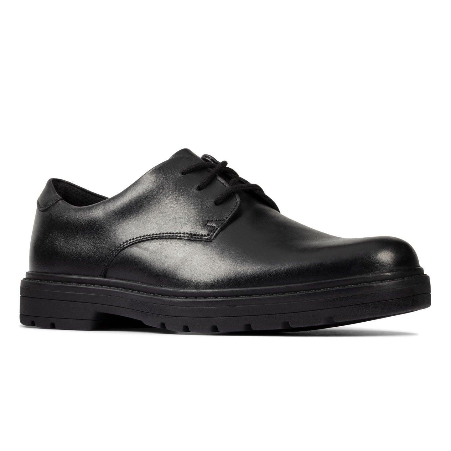 Clarks Boys School Shoe Loxham Derby Y Black - Donaghys
