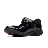 Clarks Relda Sea girls' black patent shoe