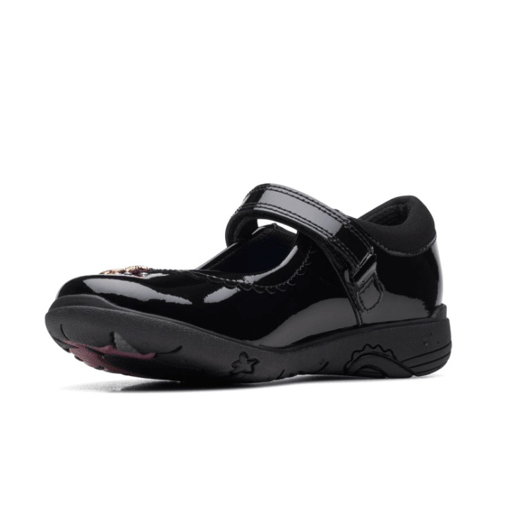 Clarks Relda Sea girls' black patent shoe