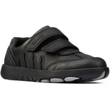 Clarks Boys School Shoe Rex Stride K Black Leather - Donaghys