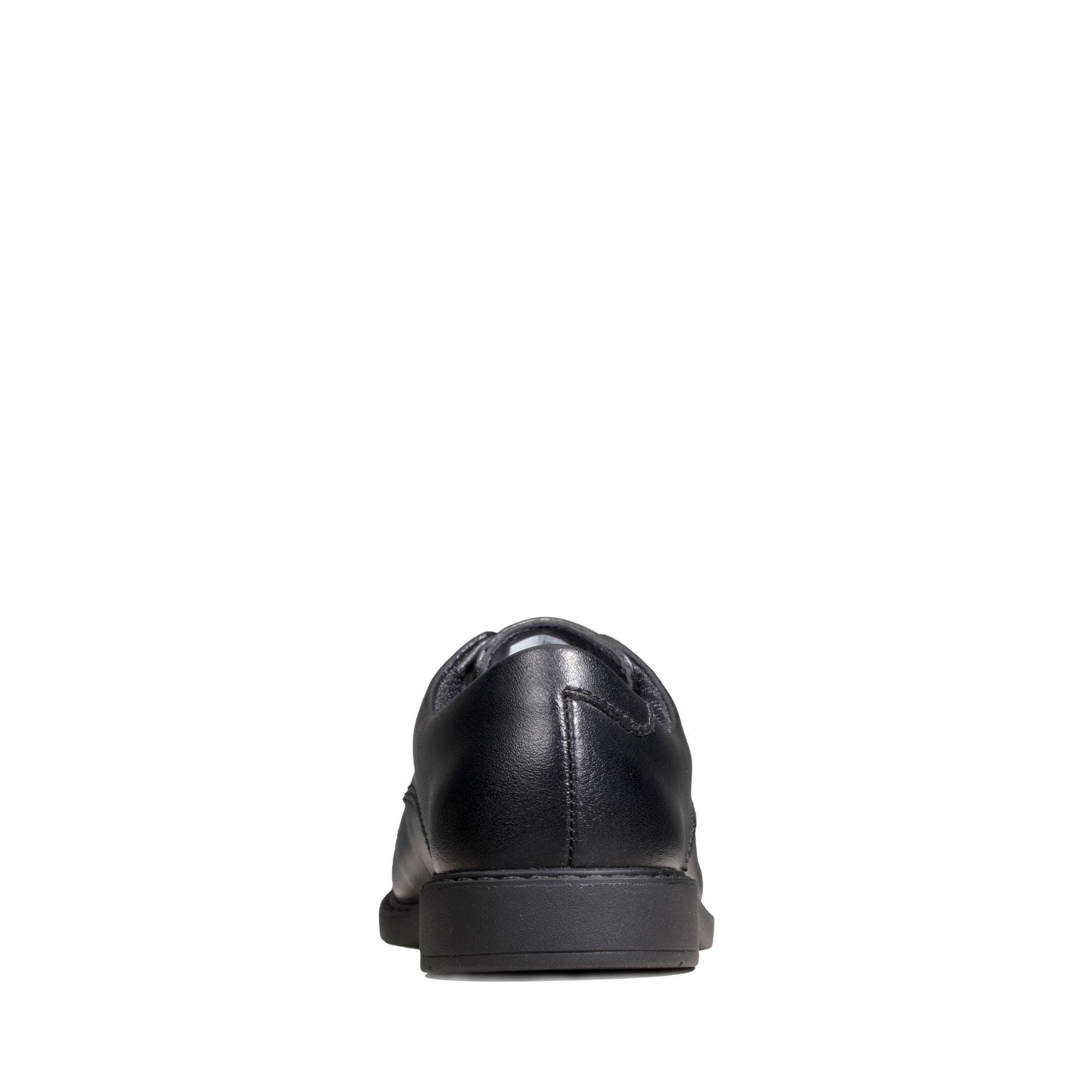 Clarks Boys School Shoe Scala Loop K Black Leather - Donaghys