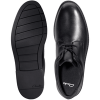 Clarks Boys School Shoe Scala Loop Y Black Leather - Donaghys