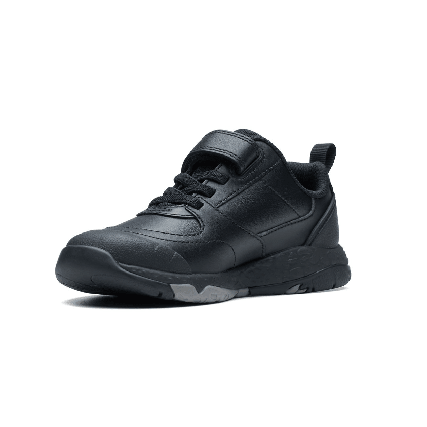 Clarks Boys Shoe Steggy Stride K Black Leather - Donaghys