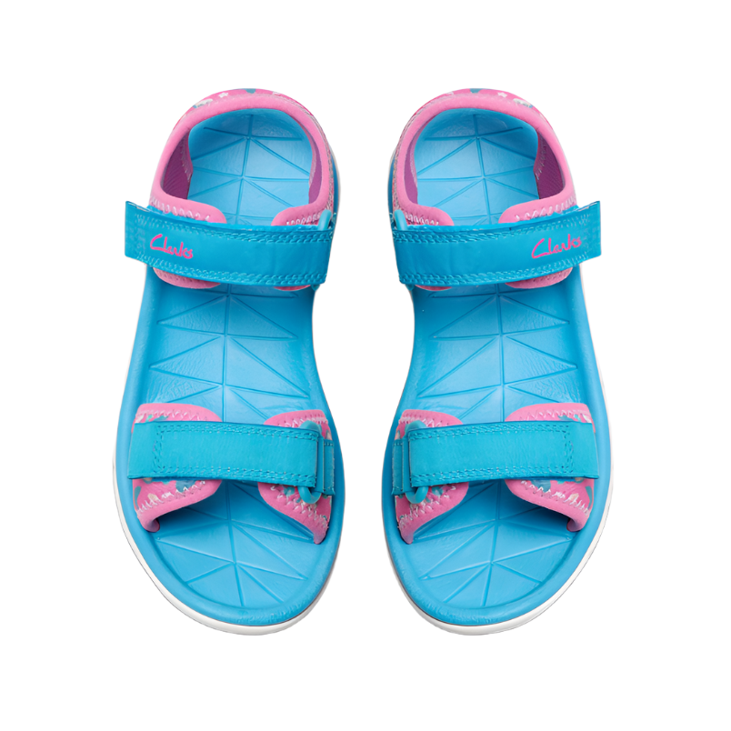 Clarks Girls Sandal Surfing Tide K Hot Pink/Blue