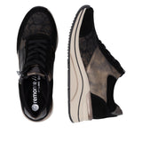 Rieker women's black lace-up trainer