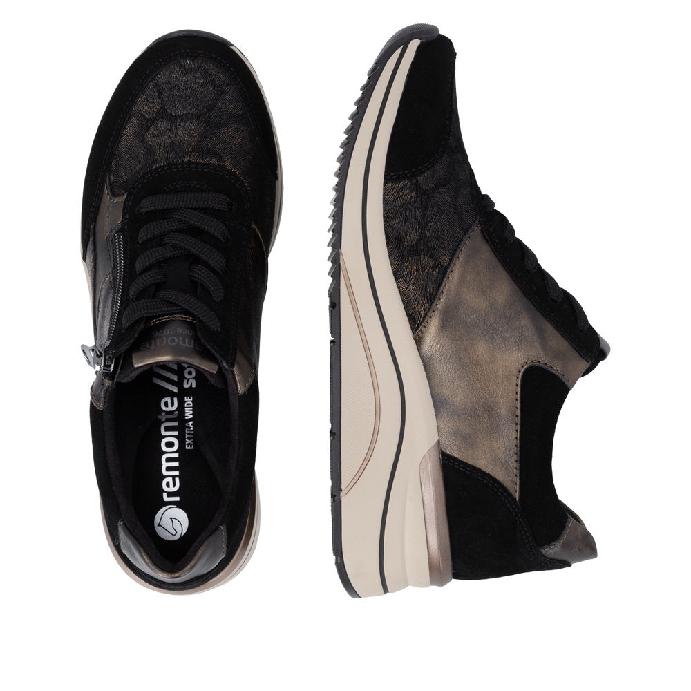 Rieker women's black lace-up trainer