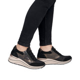 Rieker women's black lace-up trainer